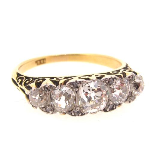 Victorian gold & diamond 5 stone ring