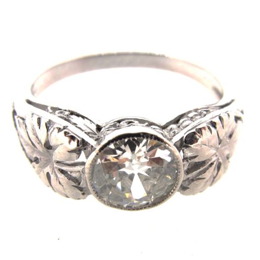 Art Nouveau Diamond Solitaire Ring