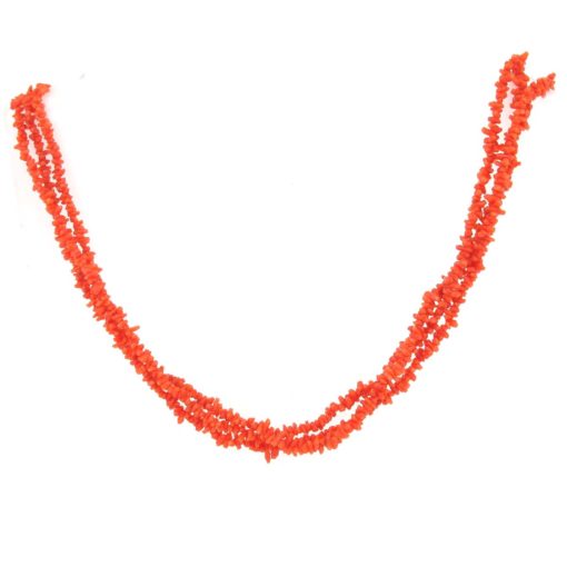 Antique coral multi-string necklace