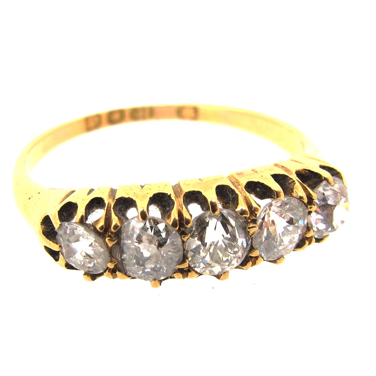 Antique Gold & Diamond 5 stone Ring