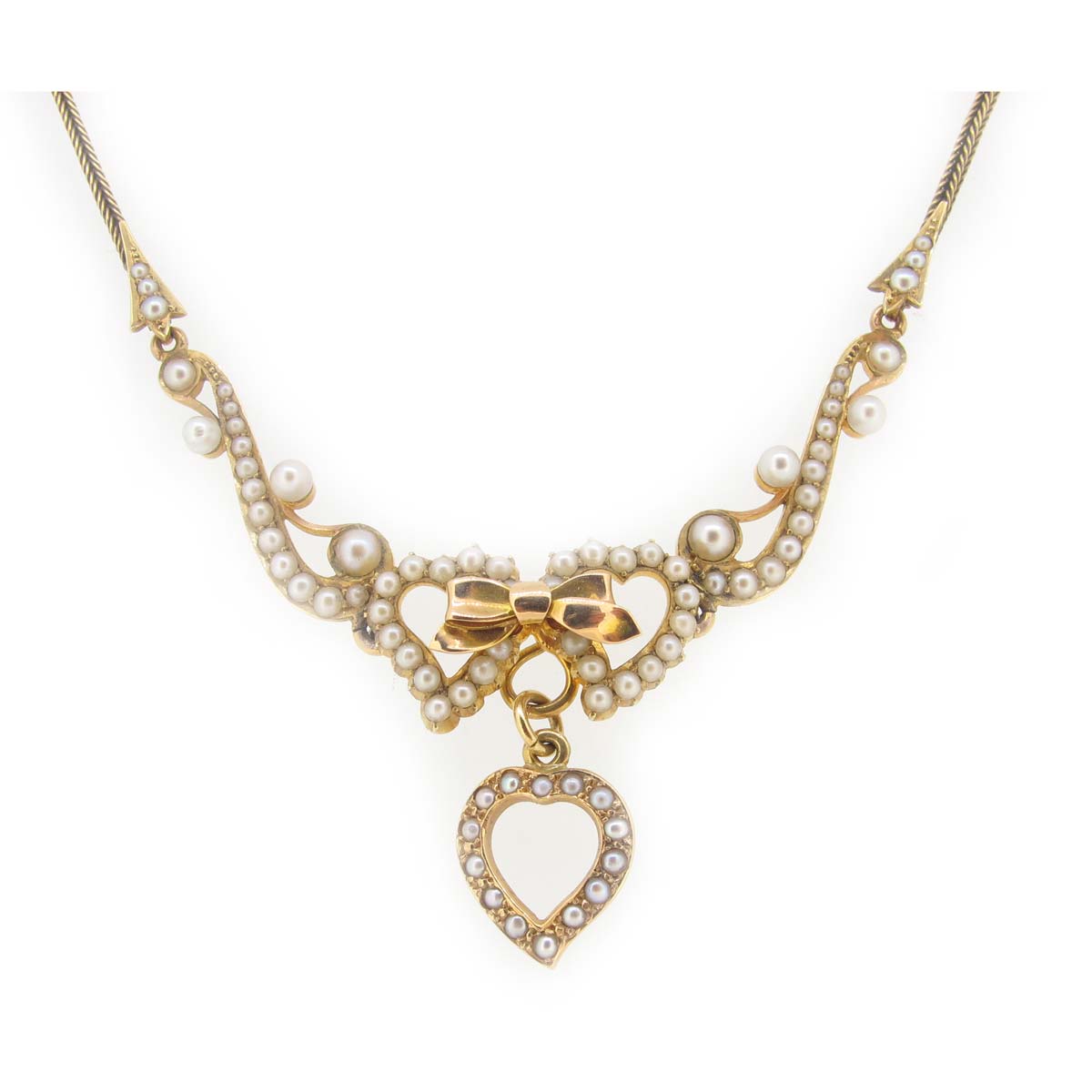 Antique gold & pearl neckalce