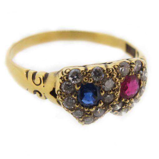antique double heart ring