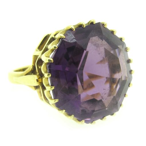 gold & amethyst cocktail ring