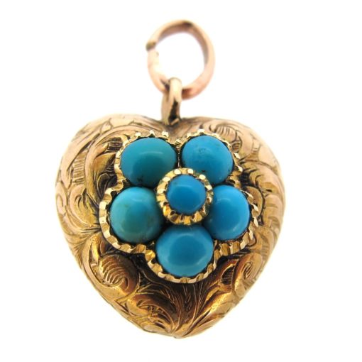 Antique Turquoise Heart Pendant