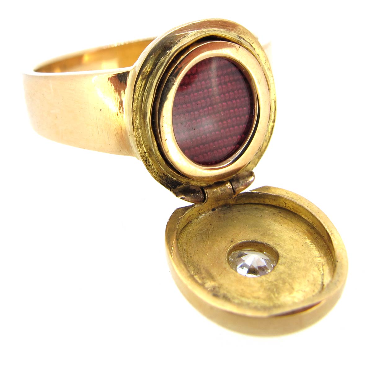 Gold & Diamond Locket Ring