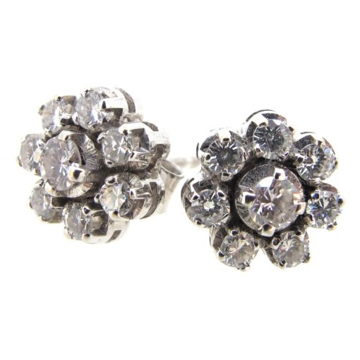 Diamond Flower Cluster Earrings