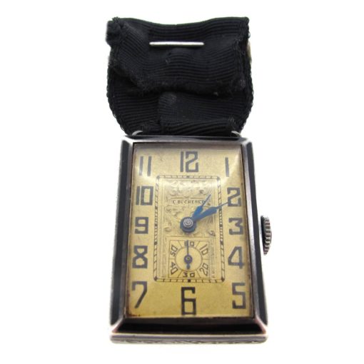 Art Deco Enamel Brooch Watch