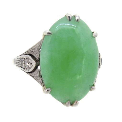 Art Deco Jade & Diamond Ring