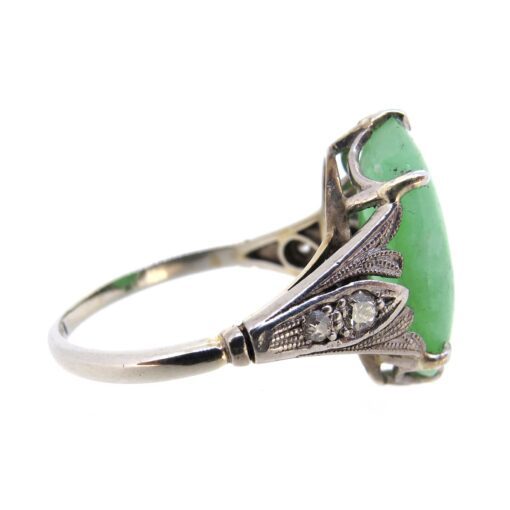 Art Deco Jade & Diamond Ring - Image 3