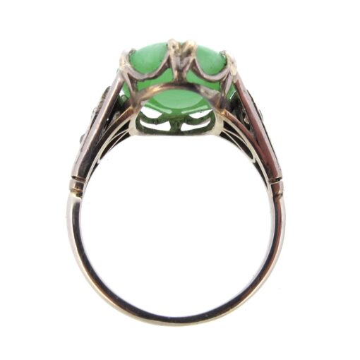 Art Deco Jade & Diamond Ring - Image 4