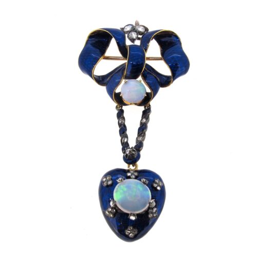 Enamel, Opal & Diamond Pendant/ Brooch