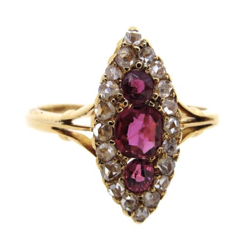 Ruby & Diamond Navette Ring