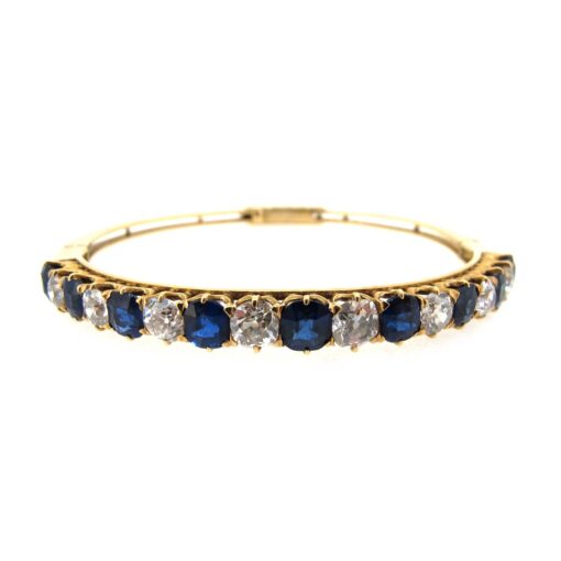 Sapphire & Diamond Half Hoop Bangle