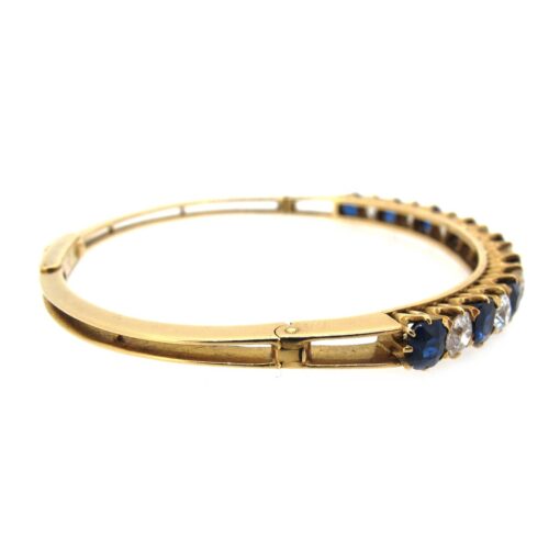 Sapphire & Diamond Half Hoop Bangle - Image 2