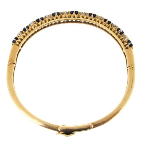 Sapphire & Diamond Half Hoop Bangle - Image 3