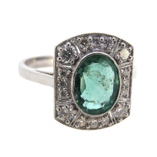 Emerald & Diamond Cluster Ring