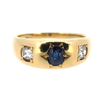 Sapphire & Diamond Gypsy Set Ring