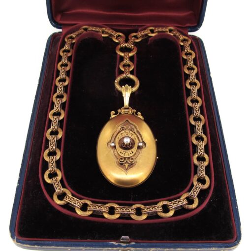 Antique Gold Locket & Chain
