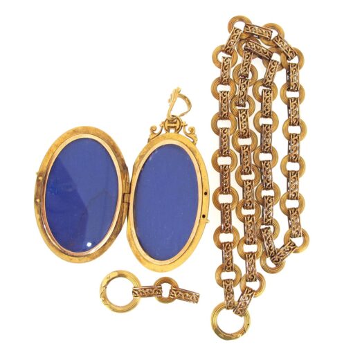 Antique Gold Locket & Chain - Image 5