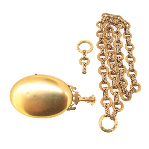 Antique Gold Locket & Chain - Image 4