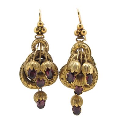 Victorian Gold & Garnet Earrings