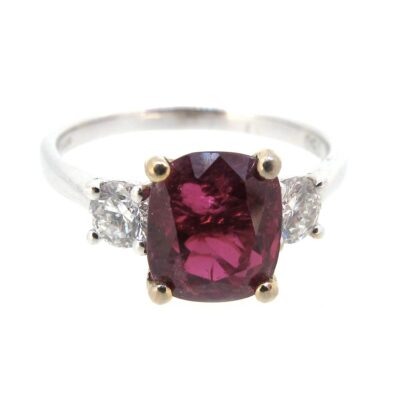 Ruby & Diamond 3 Stone Ring